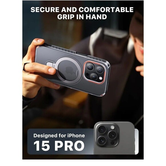 QTlier for iPhone 15 Pro Case, Double-Layer Case with Ring Stand [Military-Grade - Picture 7 of 7